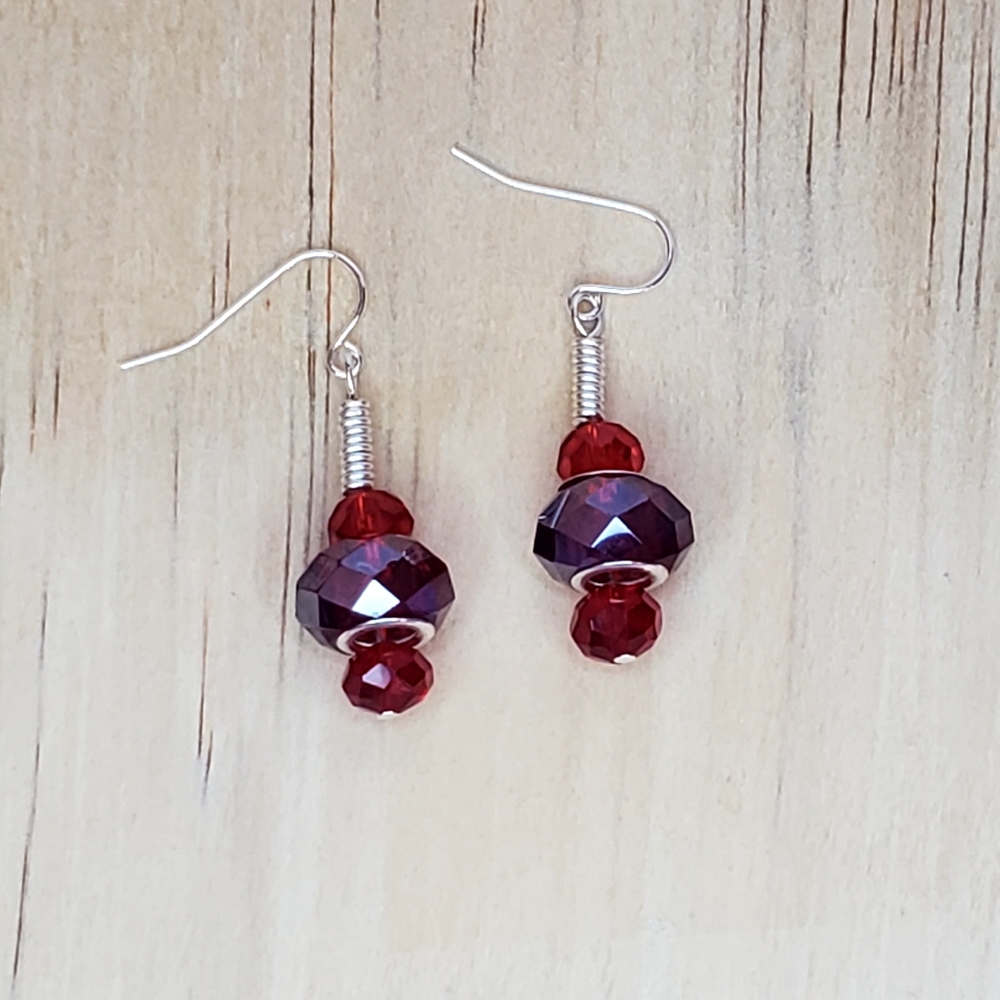 Handcrafted European glass beaded earrings